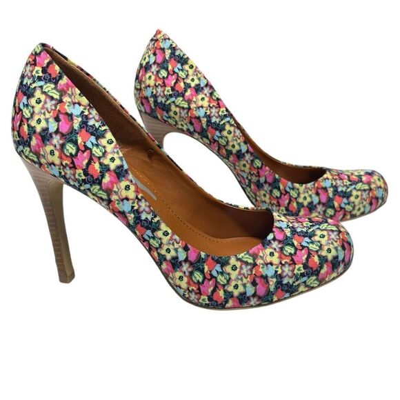 Jessica Simpson Floral Pumps Closed Toe High Heels Stilettos with Flowers Cute - Picture 7 of 9